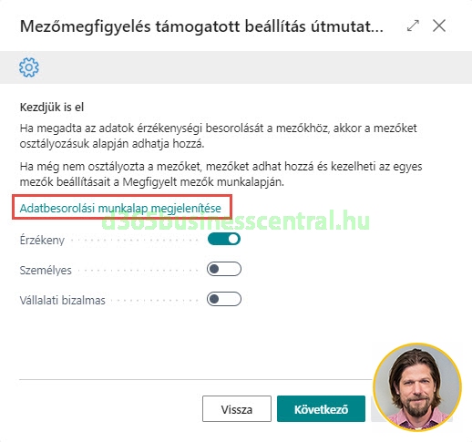 Business Central - Mezőváltozás megfigyelésének beállítása