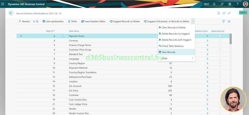 Business Central - Record Deletion Tool