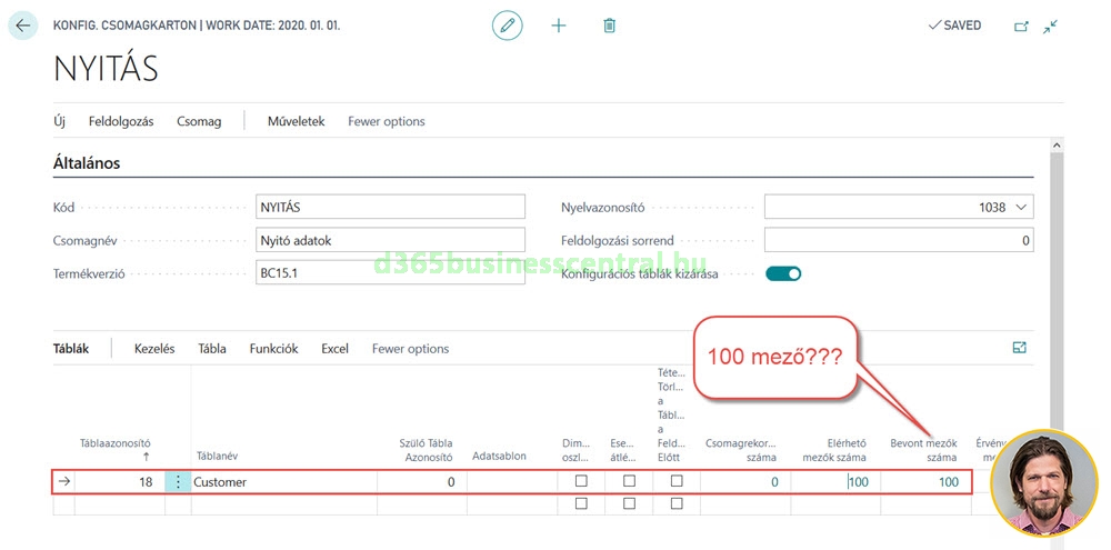 Business Central - vevő törzs importja