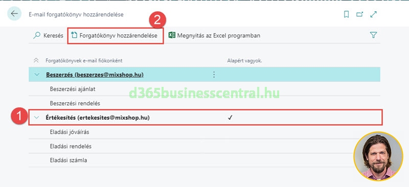 Email forgatókönyvek létrehozása Business Central-ban