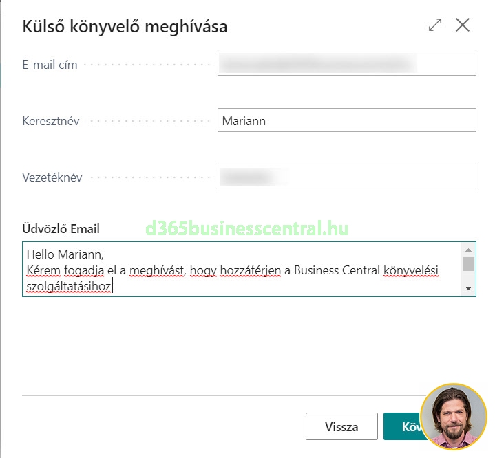Business Central - Külső könyvelő mghívása