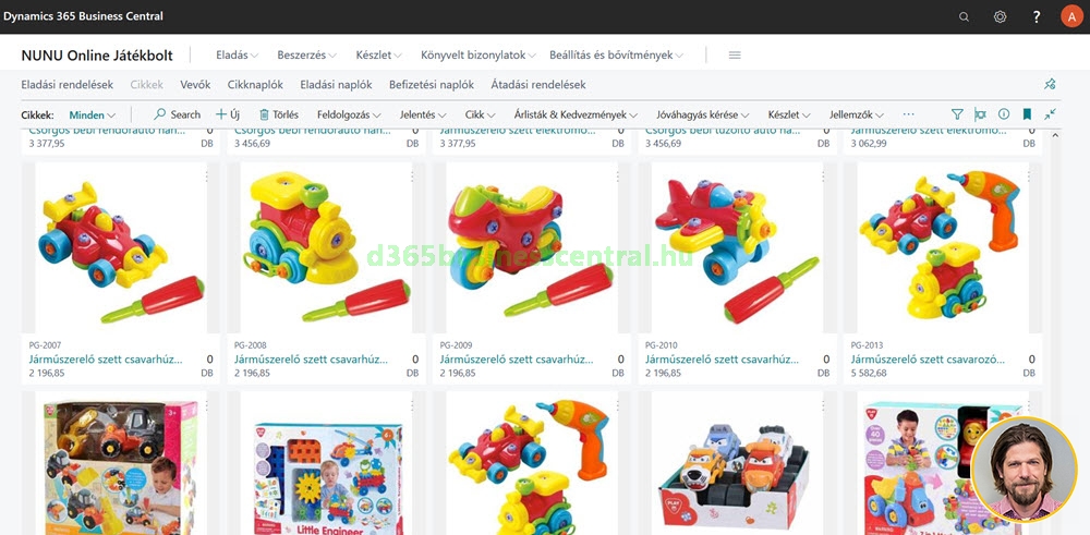 Dynamics 365 Business Central cikk lista képekkel